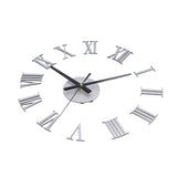 Roman Numerals Design Wall Clock Acrylic Mute Frameless DIY Wall Clock for Home Office