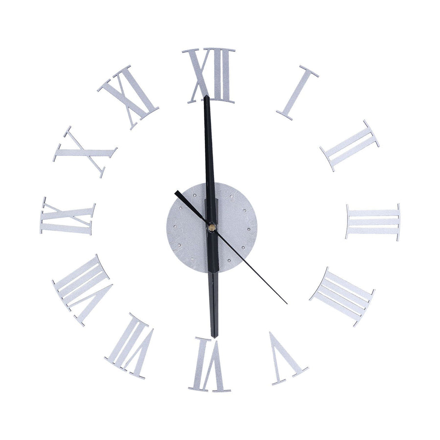 Roman Numerals Design Wall Clock Acrylic Mute Frameless DIY Wall Clock for Home Office