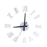 Roman Numerals Design Wall Clock Acrylic Mute Frameless DIY Wall Clock for Home Office - Low Angle