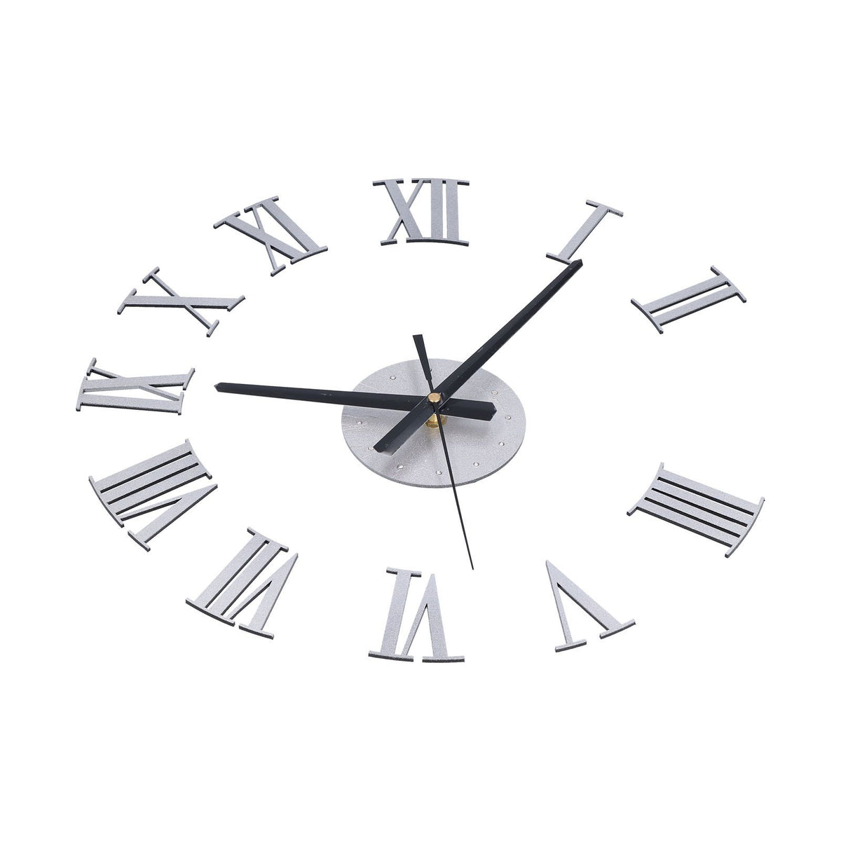 Roman Numerals Design Wall Clock Acrylic Mute Frameless DIY Wall Clock for Home Office