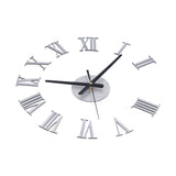 Roman Numerals Design Wall Clock Acrylic Mute Frameless DIY Wall Clock for Home Office