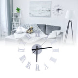 Roman Numerals Design Wall Clock Acrylic Mute Frameless DIY Wall Clock for Home Office
