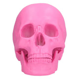 Resin Halloween Skull Decor Festival Home Props Fake Whole Person Skull Ornaments Pink - Top-Down View