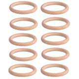 10pcs Wooden Rings Unfinished DIY Natural Wood Circles for Craft Jewelry Making Baby Teething4cm