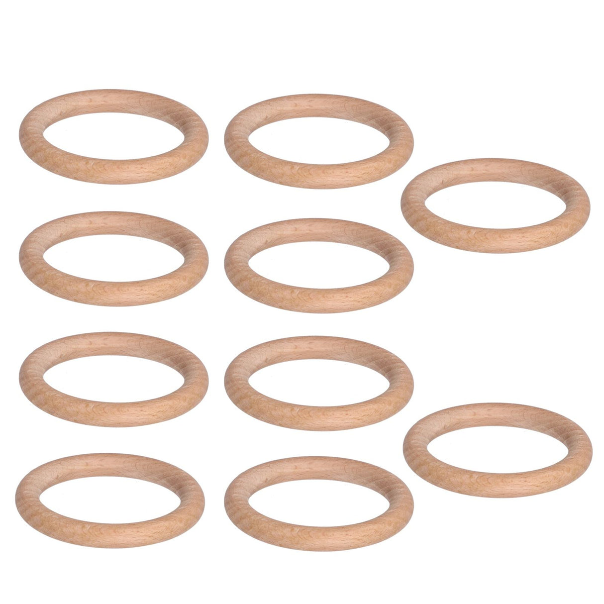 10pcs Wooden Rings Unfinished DIY Natural Wood Circles for Craft Jewelry Making Baby Teething4cm