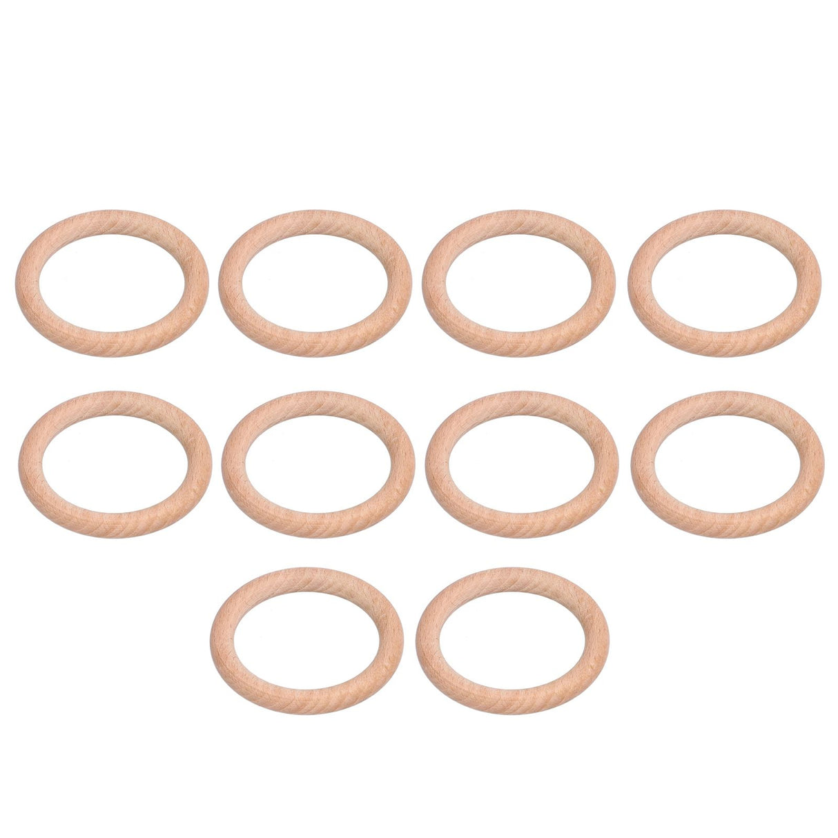 10pcs Wooden Rings Unfinished DIY Natural Wood Circles for Craft Jewelry Making Baby Teething4cm