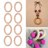 10pcs Wooden Rings Unfinished DIY Natural Wood Circles for Craft Jewelry Making Baby Teething4cm