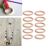 10pcs Wooden Rings Unfinished DIY Natural Wood Circles for Craft Jewelry Making Baby Teething8cm - Extra Image
