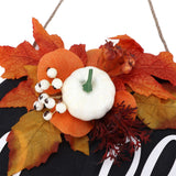 Round Wood Door Sign Farmhouse Front Door Hanging Welcome Sign Decors for Halloween ChristmasLeaf Ginkgo - Extra Image