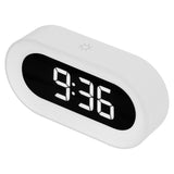 Night Light Alarm Clock LED Digital Display Music Alarm Clock Perpetual Calendar Clock with Memory FunctionWhite - 45-Degree Angle