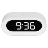 Night Light Alarm Clock LED Digital Display Music Alarm Clock Perpetual Calendar Clock with Memory FunctionWhite