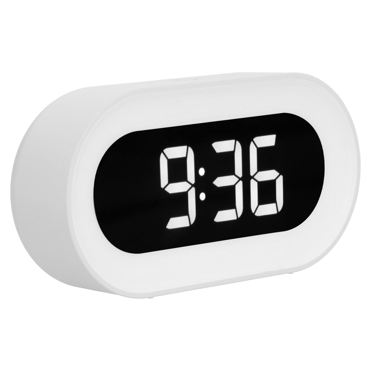 Night Light Alarm Clock LED Digital Display Music Alarm Clock Perpetual Calendar Clock with Memory FunctionWhite