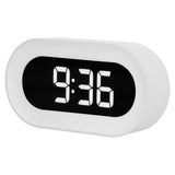 Night Light Alarm Clock LED Digital Display Music Alarm Clock Perpetual Calendar Clock with Memory FunctionWhite - Low Angle