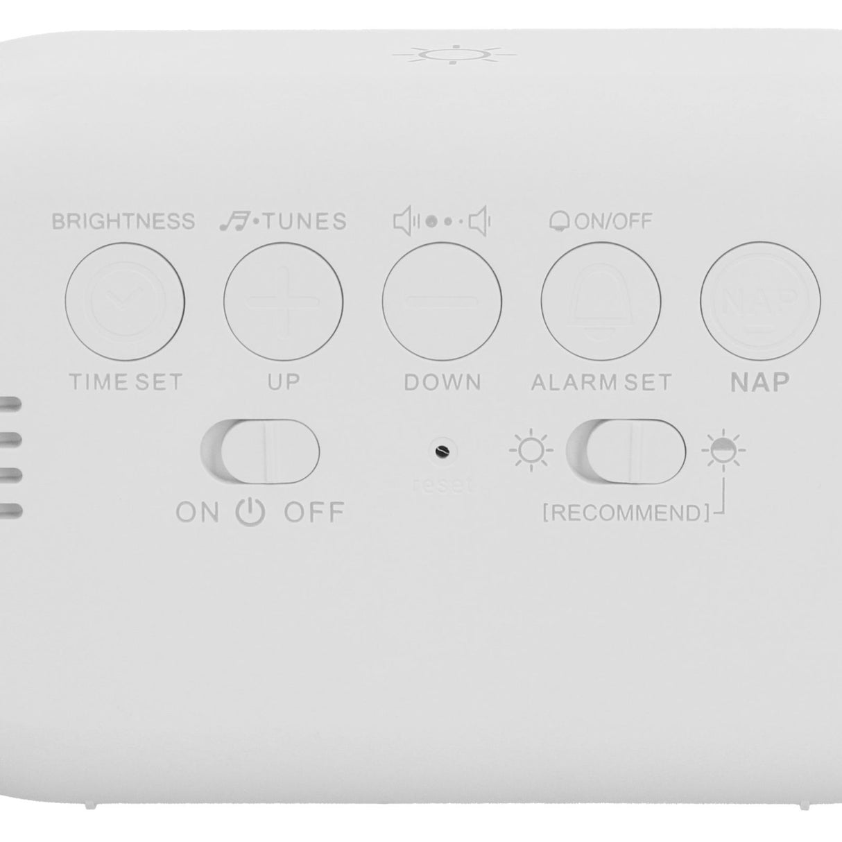 Night Light Alarm Clock LED Digital Display Music Alarm Clock Perpetual Calendar Clock with Memory FunctionWhite