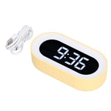 Night Light Alarm Clock LED Digital Display Music Alarm Clock Perpetual Calendar Clock with Memory FunctionYellow