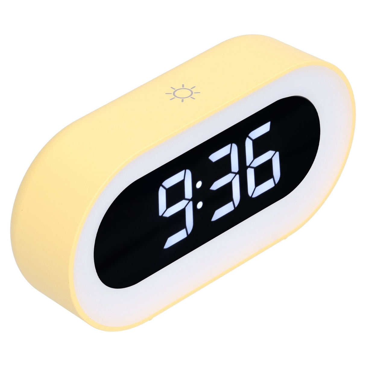 Night Light Alarm Clock LED Digital Display Music Alarm Clock Perpetual Calendar Clock with Memory FunctionYellow