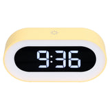 Night Light Alarm Clock LED Digital Display Music Alarm Clock Perpetual Calendar Clock with Memory FunctionYellow