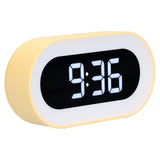 Night Light Alarm Clock LED Digital Display Music Alarm Clock Perpetual Calendar Clock with Memory FunctionYellow - Close-Up Angle