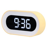 Night Light Alarm Clock LED Digital Display Music Alarm Clock Perpetual Calendar Clock with Memory FunctionYellow