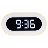 Night Light Alarm Clock LED Digital Display Music Alarm Clock Perpetual Calendar Clock with Memory FunctionYellow