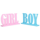 Gender Reveal Table Decorations Wooden Boy Girl Wood Signs for Baby Shower Gender Reveal Party Supplies - 45-Degree Angle