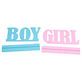 Gender Reveal Table Decorations Wooden Boy Girl Wood Signs for Baby Shower Gender Reveal Party Supplies - Rear View
