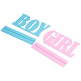 Gender Reveal Table Decorations Wooden Boy Girl Wood Signs for Baby Shower Gender Reveal Party Supplies - Close-Up Angle