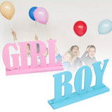 Gender Reveal Table Decorations Wooden Boy Girl Wood Signs for Baby Shower Gender Reveal Party Supplies