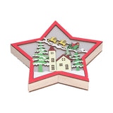 Wooden Star Shaped Ornament Christmas Decoration Ornaments Crafts with LED Light for Dining Table - Extra Image