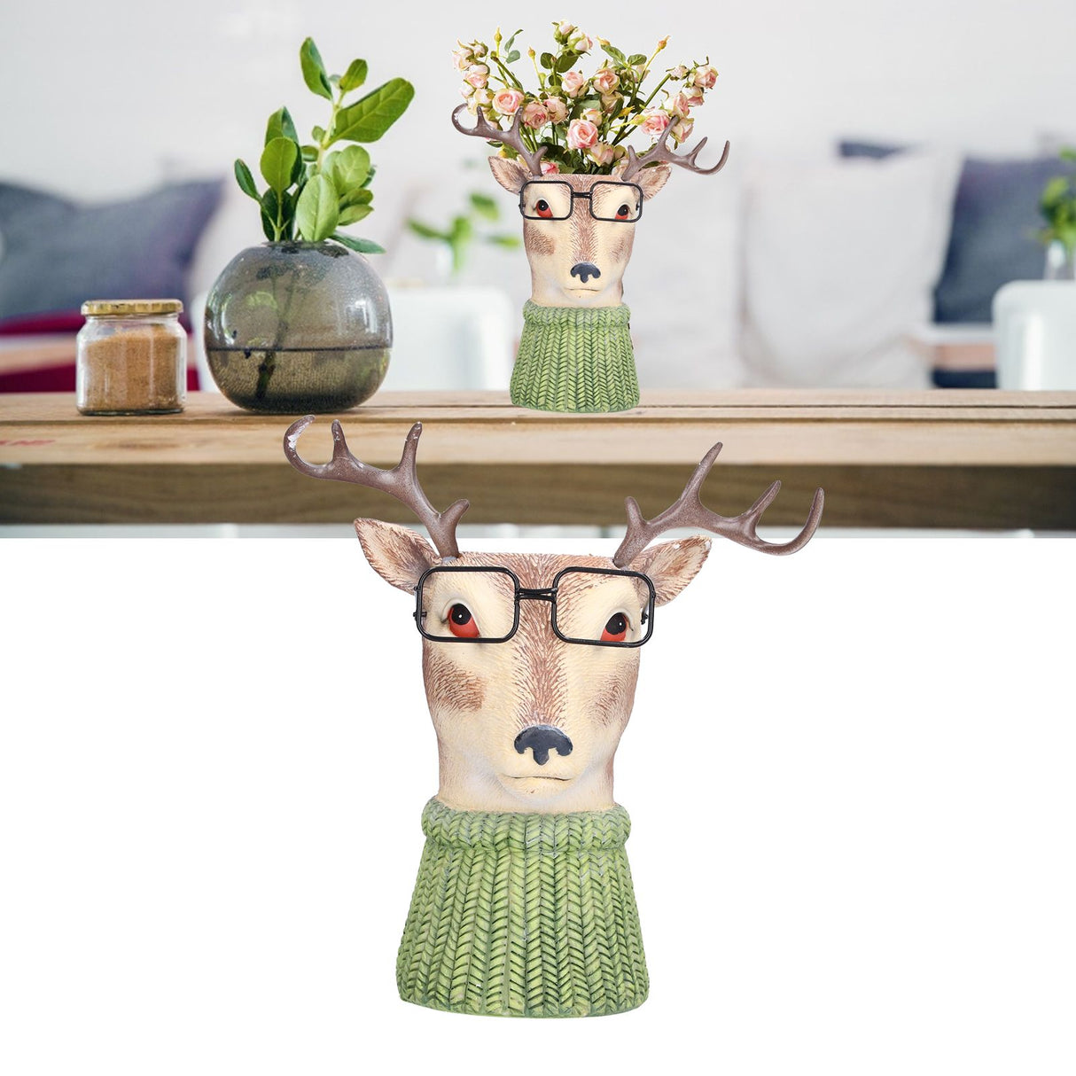 Animal Vase Decoration Innovative Resin Vase Ornament for Gardening Home Office BedroomF668985