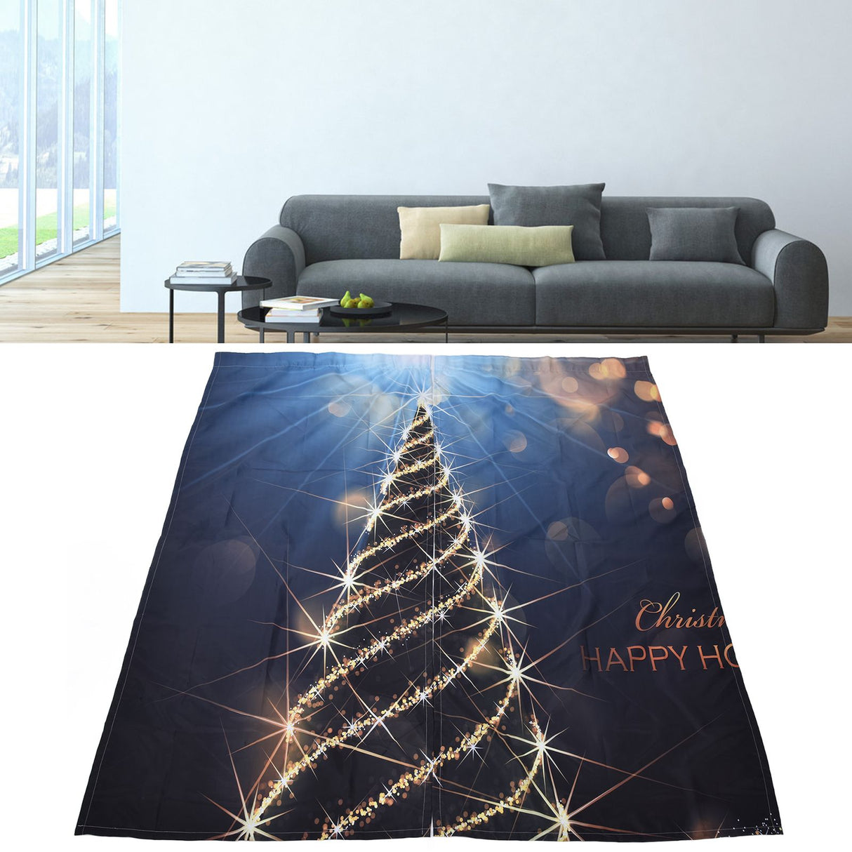 Christmas Curtain 3D Digital Printing Merry Christmas Outdoor Curtain for Outdoor Porch Balcony Christmas Decoration170x200cm Christmas 15