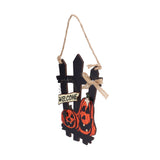 Ghost Festival Welcome Sign Wooden Lightweight Convenient Welcome Pendants for Halloween Decorations - Rear View