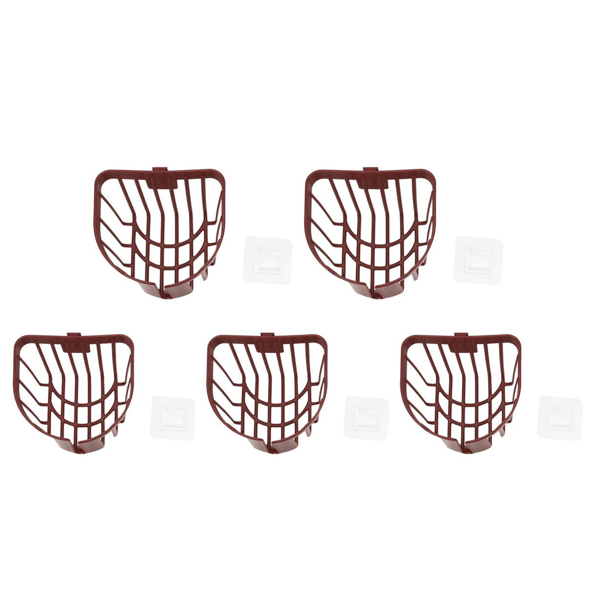 5pcs Hollow Tissue Box Holder Wall Mounted Adhesive Hanging Tissue Roll for Bathroom KitchenBrown