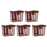 5pcs Hollow Tissue Box Holder Wall Mounted Adhesive Hanging Tissue Roll for Bathroom KitchenBrown - Front View