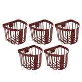 5pcs Hollow Tissue Box Holder Wall Mounted Adhesive Hanging Tissue Roll for Bathroom KitchenBrown