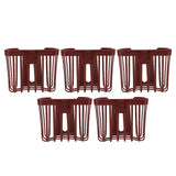 5pcs Hollow Tissue Box Holder Wall Mounted Adhesive Hanging Tissue Roll for Bathroom KitchenBrown