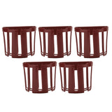 5pcs Hollow Tissue Box Holder Wall Mounted Adhesive Hanging Tissue Roll for Bathroom KitchenBrown - Low Angle