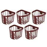 5pcs Hollow Tissue Box Holder Wall Mounted Adhesive Hanging Tissue Roll for Bathroom KitchenBrown