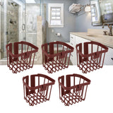 5pcs Hollow Tissue Box Holder Wall Mounted Adhesive Hanging Tissue Roll for Bathroom KitchenBrown - Extra Image