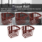 5pcs Hollow Tissue Box Holder Wall Mounted Adhesive Hanging Tissue Roll for Bathroom KitchenBrown