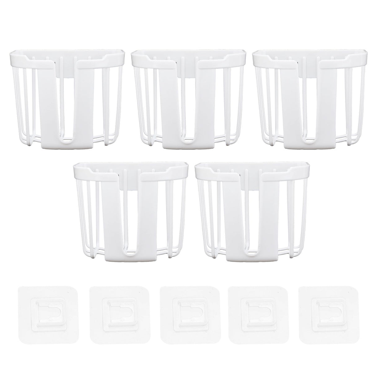 5pcs Hollow Tissue Box Holder Wall Mounted Adhesive Hanging Tissue Roll for Bathroom KitchenWhite