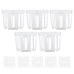 5pcs Hollow Tissue Box Holder Wall Mounted Adhesive Hanging Tissue Roll for Bathroom KitchenWhite