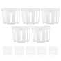 5pcs Hollow Tissue Box Holder Wall Mounted Adhesive Hanging Tissue Roll for Bathroom KitchenWhite