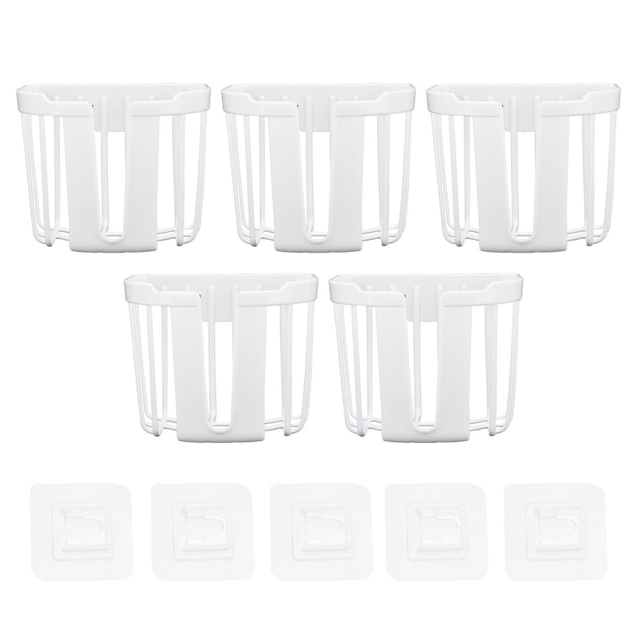 5pcs Hollow Tissue Box Holder Wall Mounted Adhesive Hanging Tissue Roll for Bathroom KitchenWhite