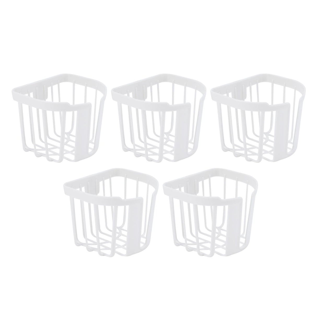 5pcs Hollow Tissue Box Holder Wall Mounted Adhesive Hanging Tissue Roll for Bathroom KitchenWhite