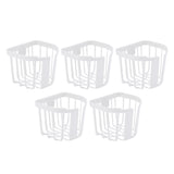 5pcs Hollow Tissue Box Holder Wall Mounted Adhesive Hanging Tissue Roll for Bathroom KitchenWhite - Side View