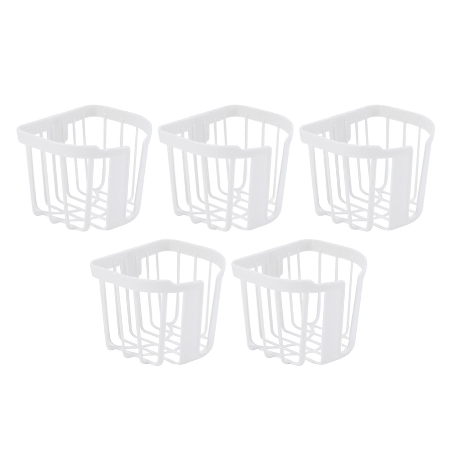 5pcs Hollow Tissue Box Holder Wall Mounted Adhesive Hanging Tissue Roll for Bathroom KitchenWhite