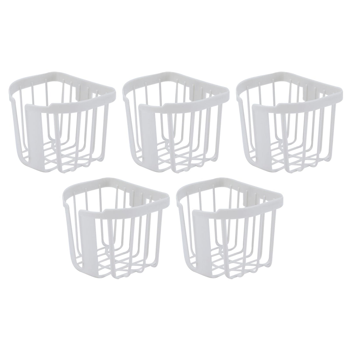 5pcs Hollow Tissue Box Holder Wall Mounted Adhesive Hanging Tissue Roll for Bathroom KitchenWhite