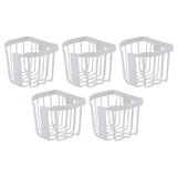5pcs Hollow Tissue Box Holder Wall Mounted Adhesive Hanging Tissue Roll for Bathroom KitchenWhite - 45-Degree Angle