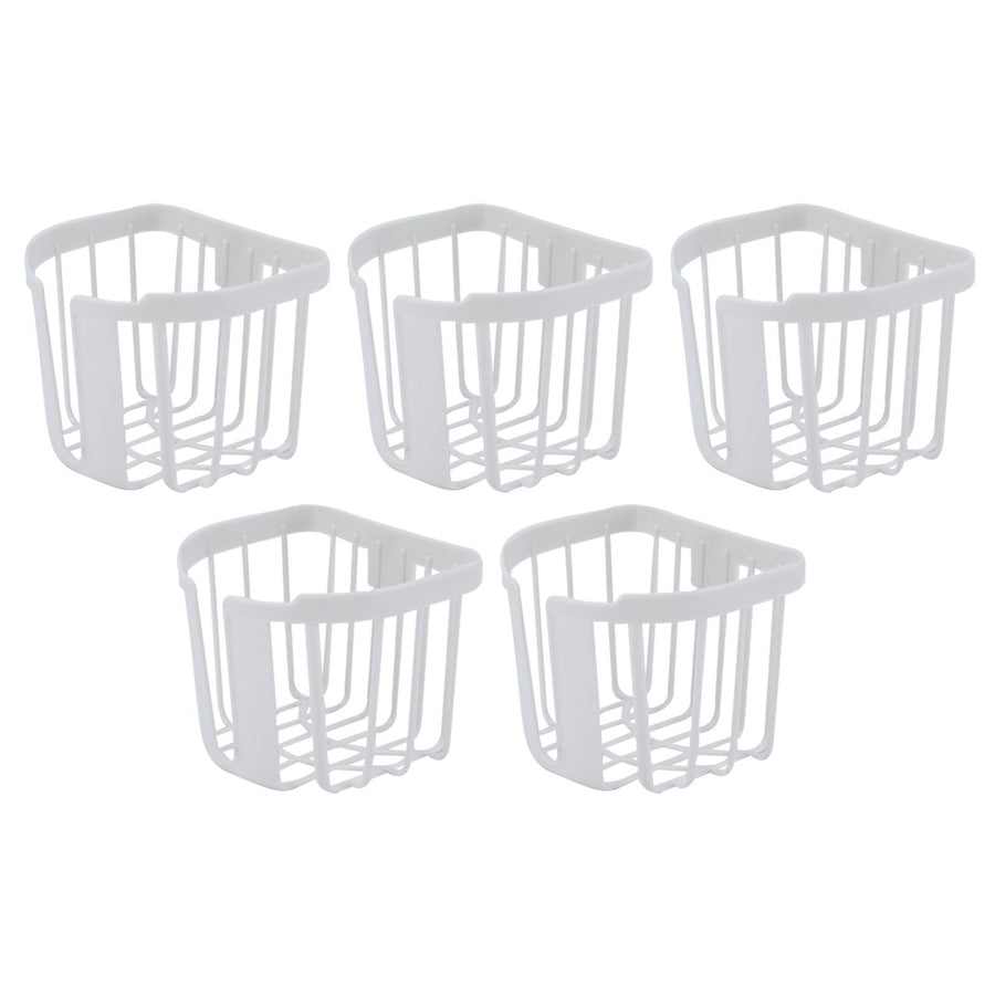 5pcs Hollow Tissue Box Holder Wall Mounted Adhesive Hanging Tissue Roll for Bathroom KitchenWhite